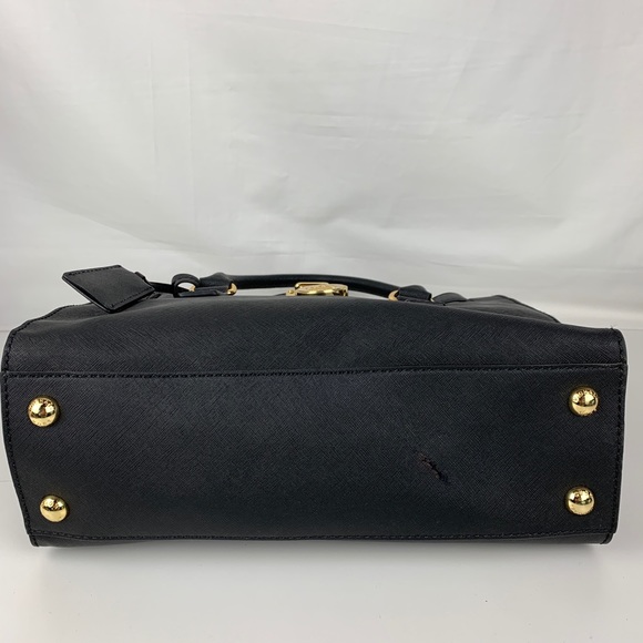 Michael Kors Hamilton Black Leather Satchel - Picture 6 of 7